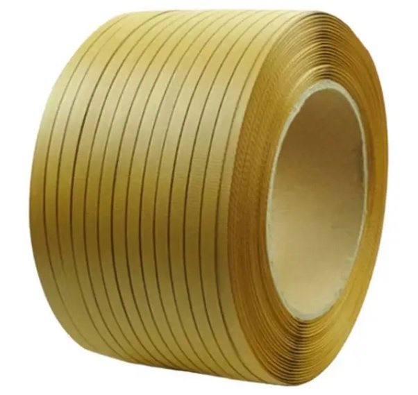 Paper strapping material for bundling packages; dimensions to be confirmed.