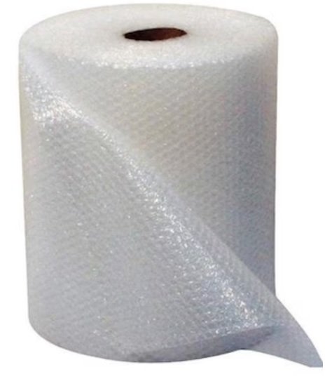 Three layer, 100 µm bubble wrap for cushioning and protecting goods; various sizes available.